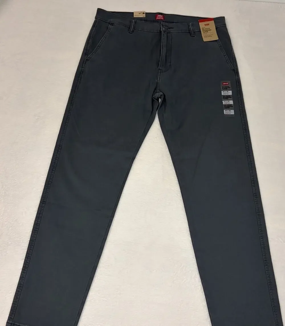Levi's XX Chino Standard Tech Pants Mens 34x32 Grey Tapered High Stretch NWT